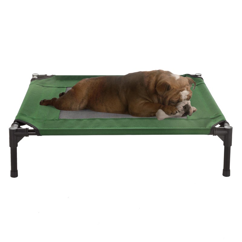 PETMAKER Elevated Dog Bed ? 30x24 Portable Bed for Pets with Non-Slip Feet Indoor/Outdoor Dog Cot or Puppy Bed for Pets up to 50lbs by Petmaker (Green) - Image 1